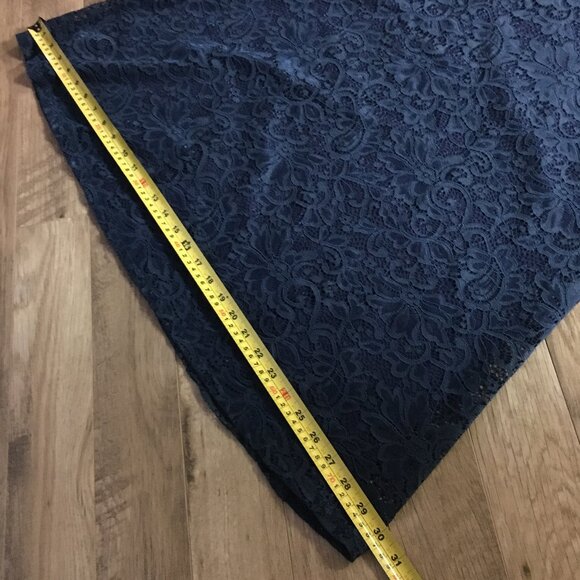 Tahari Navy Blue Lacy Bell Sleeve Lolita Babydoll Dress - Picture 15 of 16